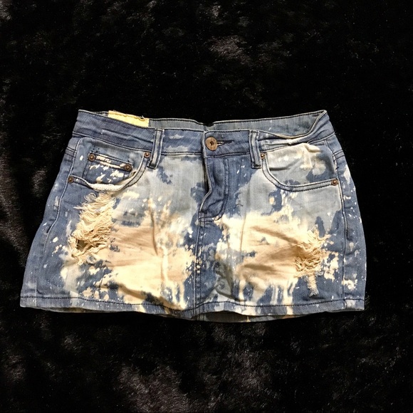 Machine Dresses & Skirts - 🇮🇹Distressed jean mini skirt